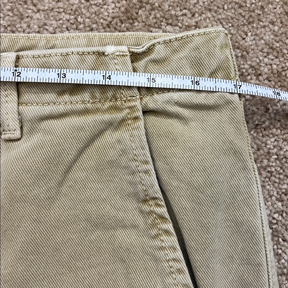 Zara Light Tan Wide Leg Denim Trousers Size 10 - Picture 7 of 14